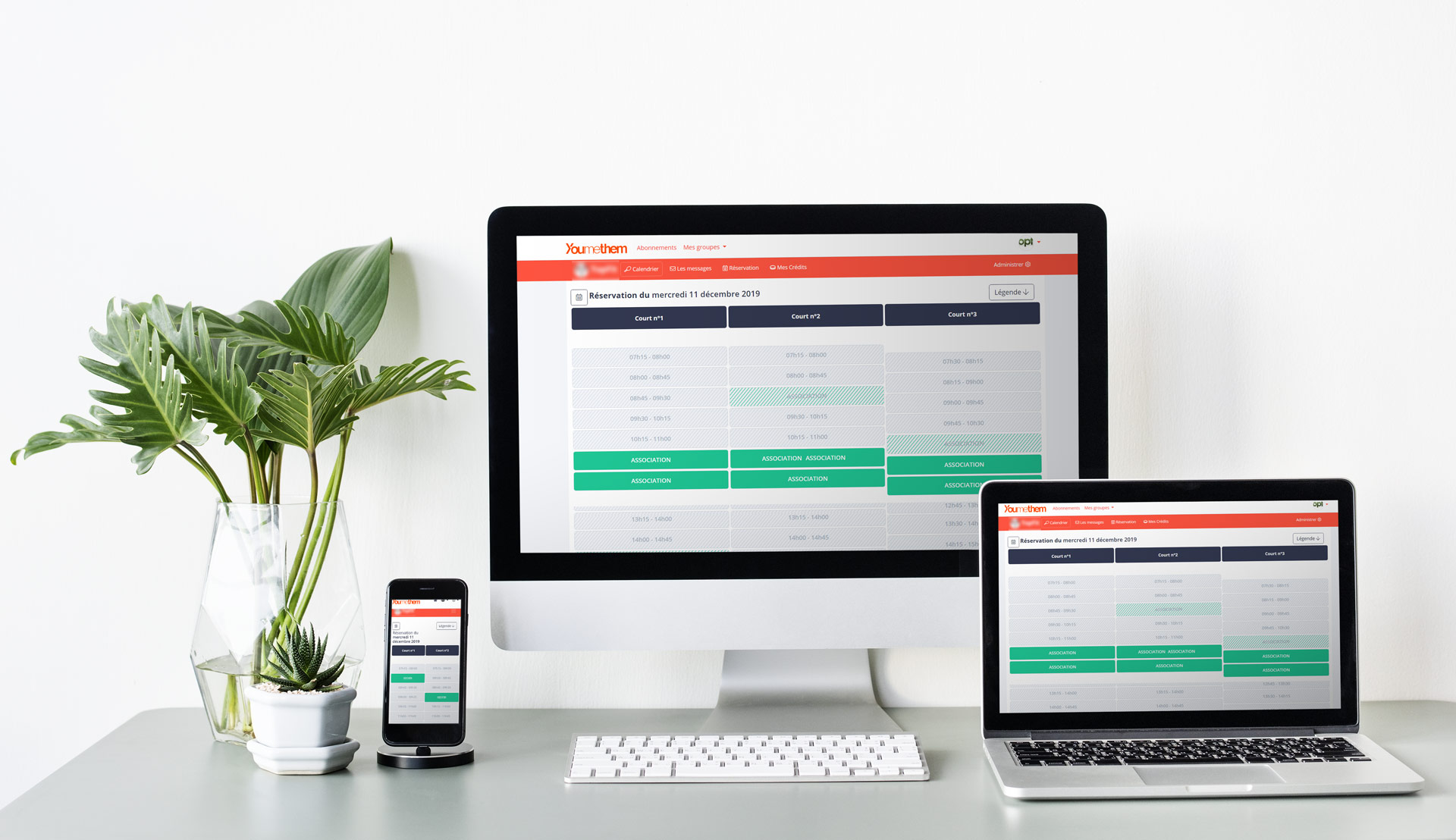 Logiciel de gestion et de réservation pour salles de squash Youmethem